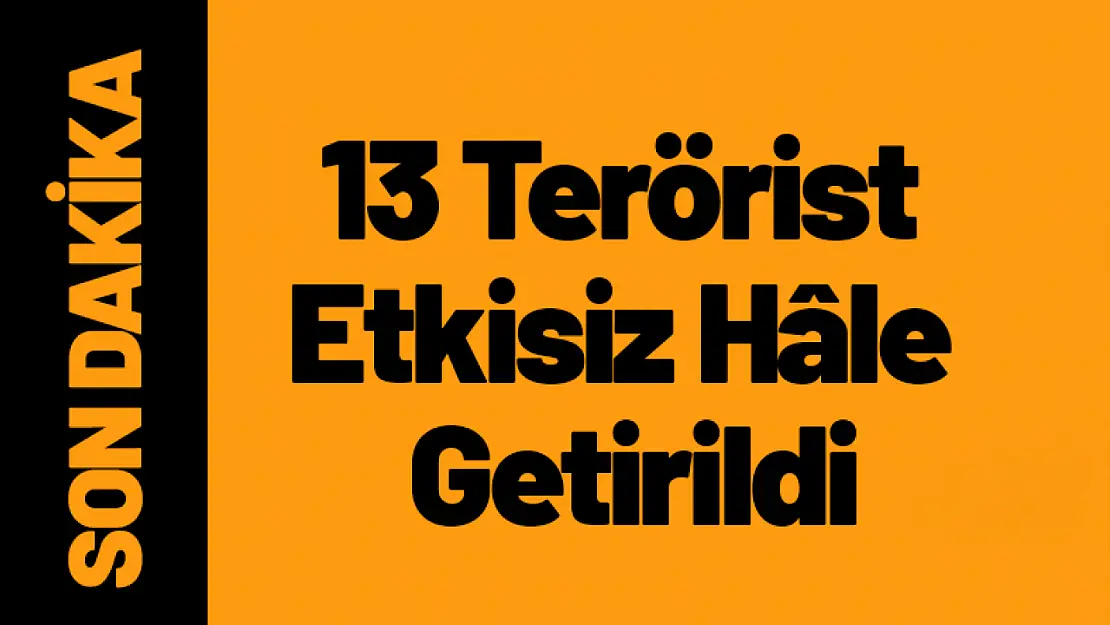 13 Terörist Etkisiz Hâle Getirildi!