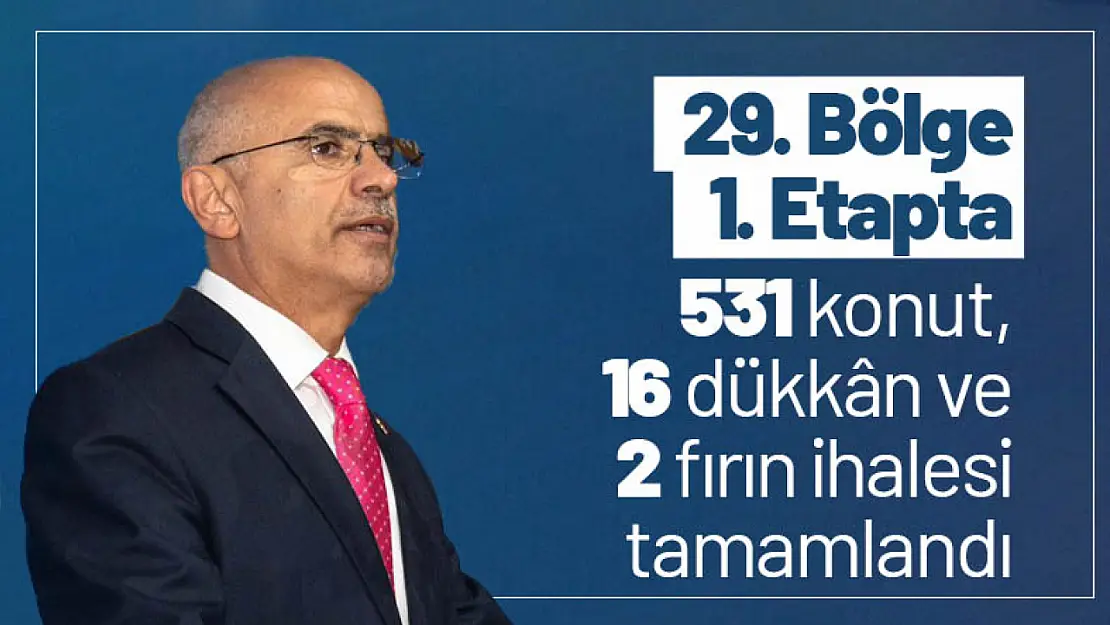 29. Bölge 1. Etapta 531 konut, 16 dükkân ve 2 fırın ihalesi tamamlandı.