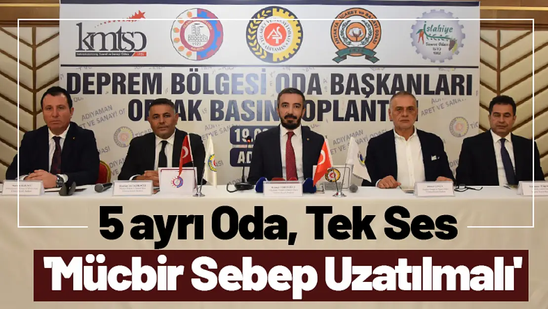 5 Ayrı Oda, Tek Ses 'Mücbir Sebep Uzatılmalı'