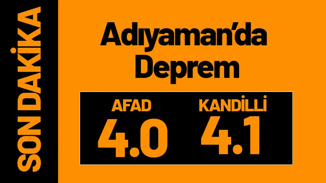 Adıyaman'da 4.1 Şiddetinde Deprem