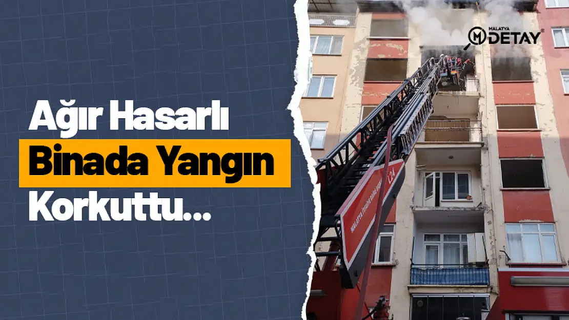 Ağır Hasarlı Binada Yangın Korkuttu...