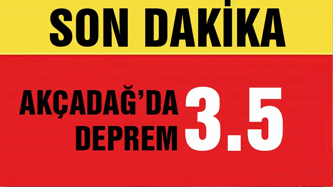 Akçadağ 3.5 Şiddetinde Sallandı...