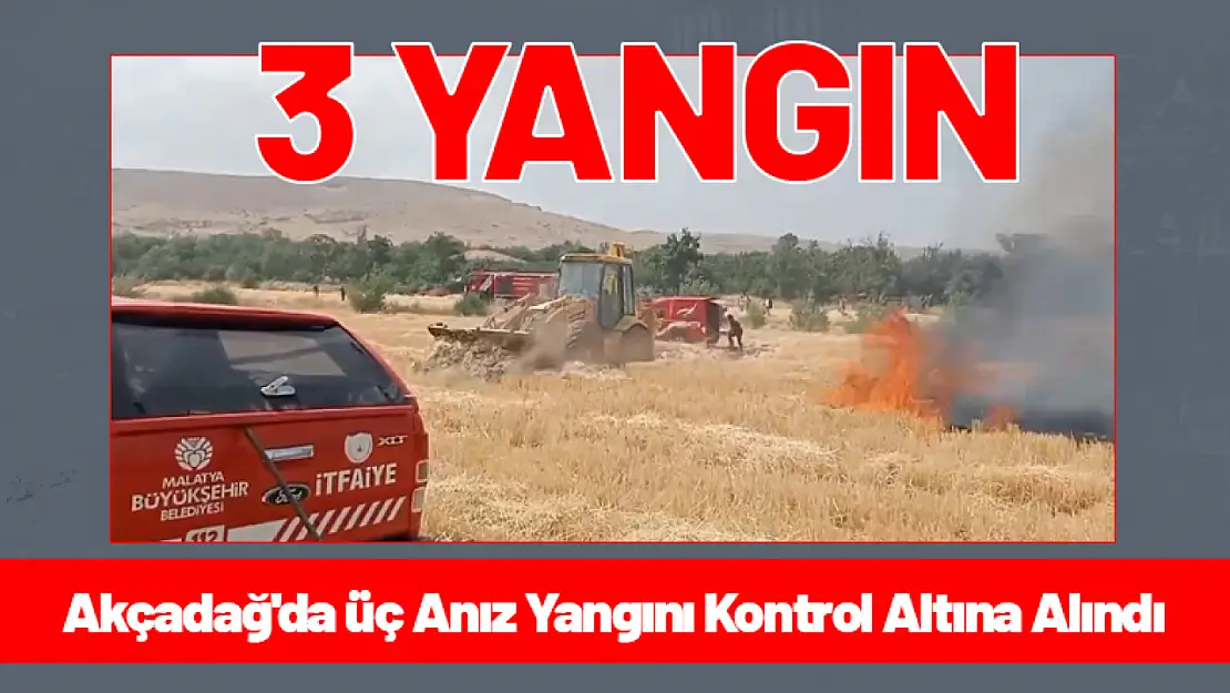 Akçadağ'da üç Anız Yangını Kontrol Altına Alındı