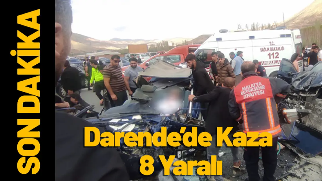 Darende'de feci kaza 8 yaralı...