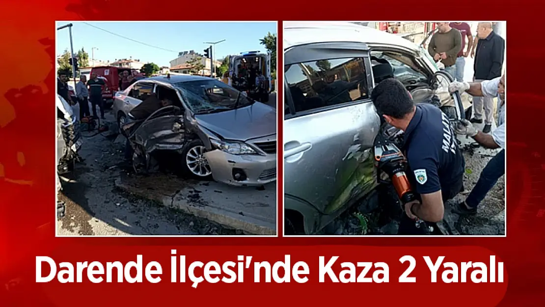 Darende İlçesi'nde Kaza 2 Yaralı...