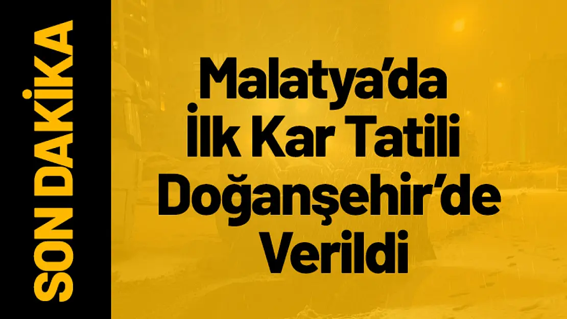 Malatya'da İlk Kar Tatili Doğanşehir'de Verildi