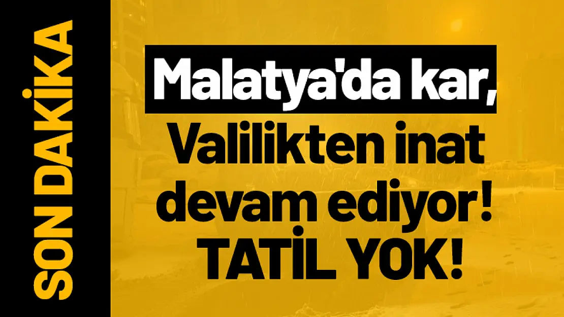 Malatya'da kar, Valilikten inat devam ediyor! Tatil Yok!