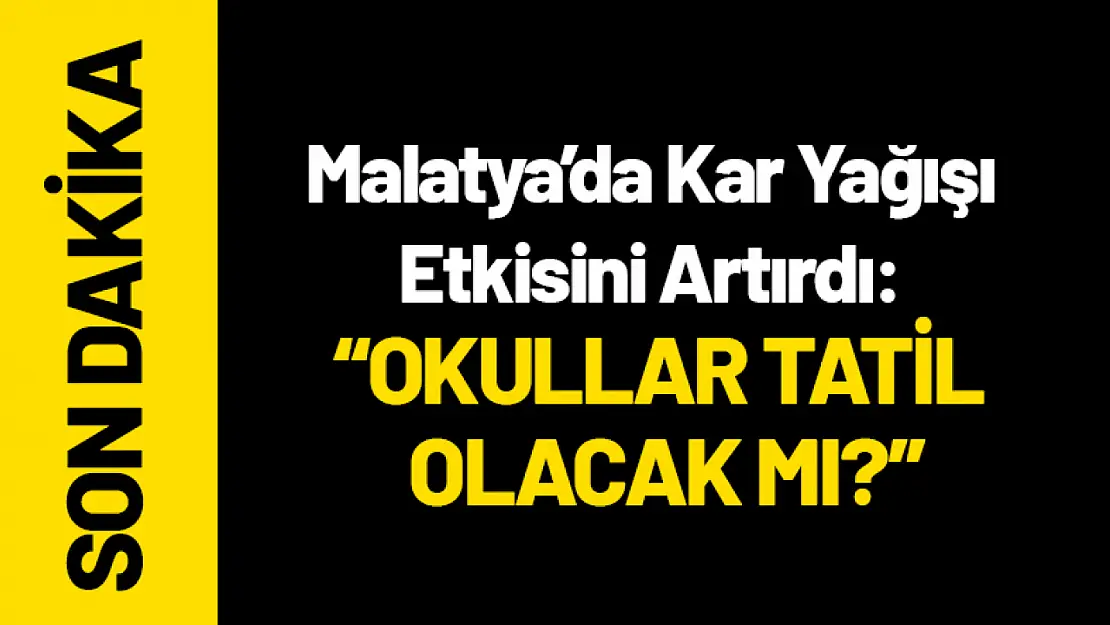 Malatya'da Kar Yağışı Etkisini Artırdı: Okullar Tatil Olacak mı?