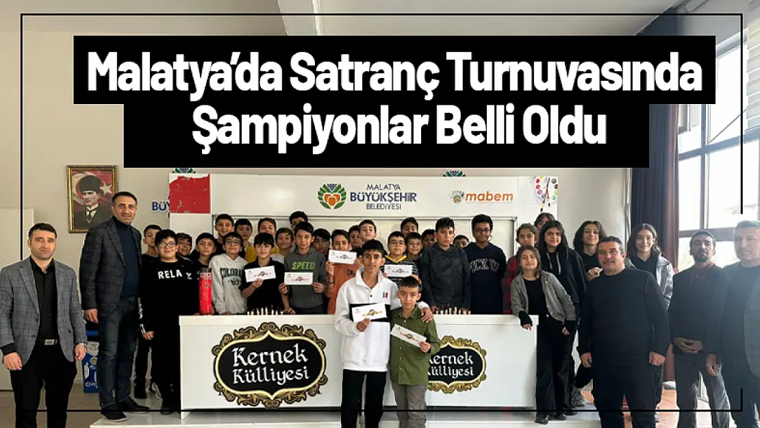 Malatya'da Satranç Turnuvasında Şampiyonlar Belli Oldu