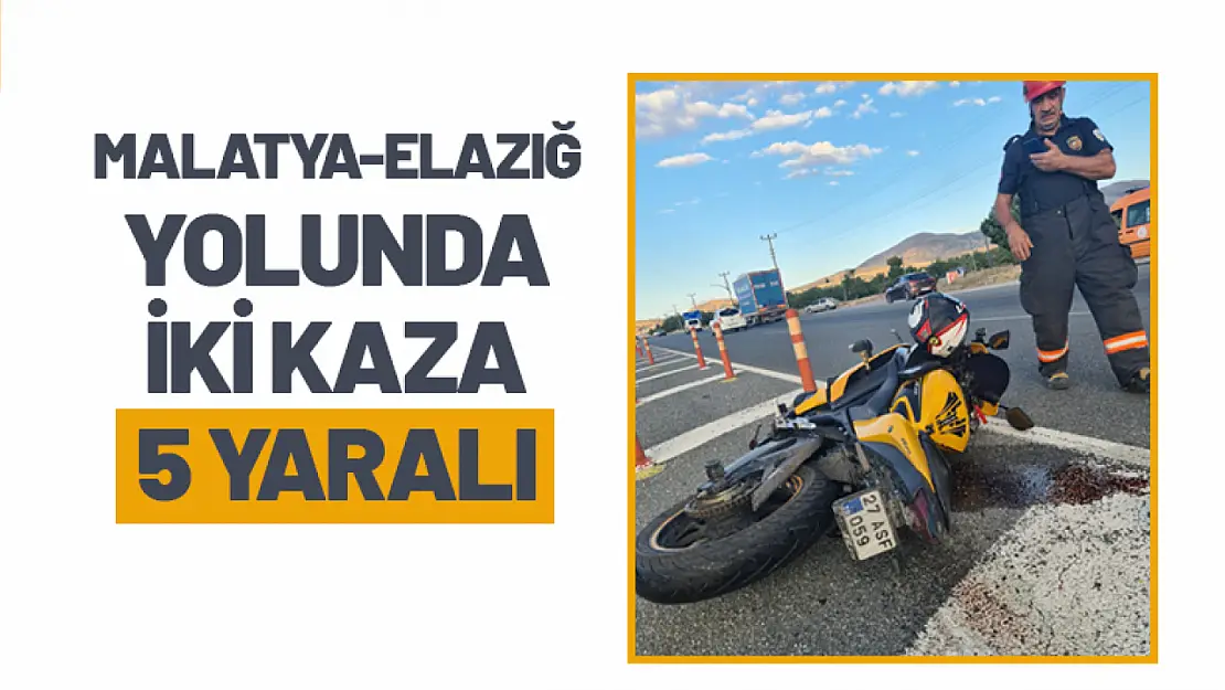 Malatya-Elazığ Yolunda İki Kaza 5 Yaralı...