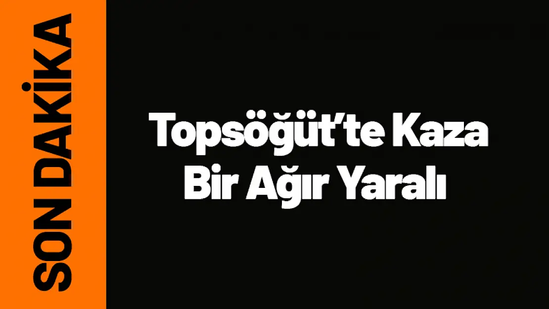 Malatya Topsöğüt'te Kaza Bir Ağır Yaralı!