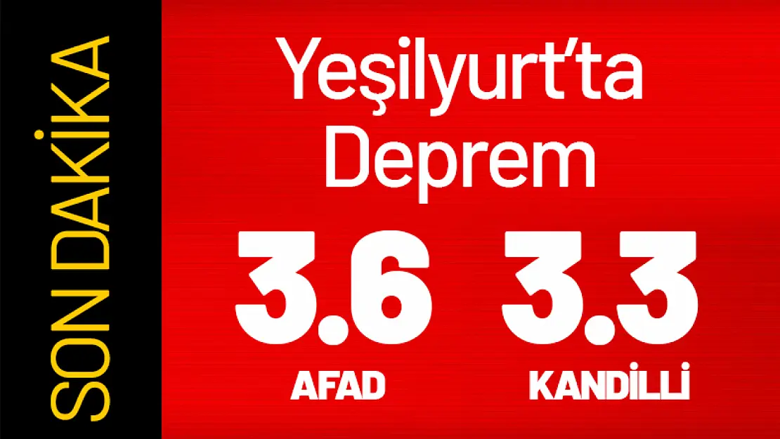 Malatya Yeşilyurt'ta 3.6 Deprem