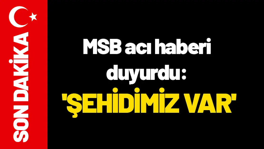 MSB acı haberi duyurdu: 'Şehidimiz var'