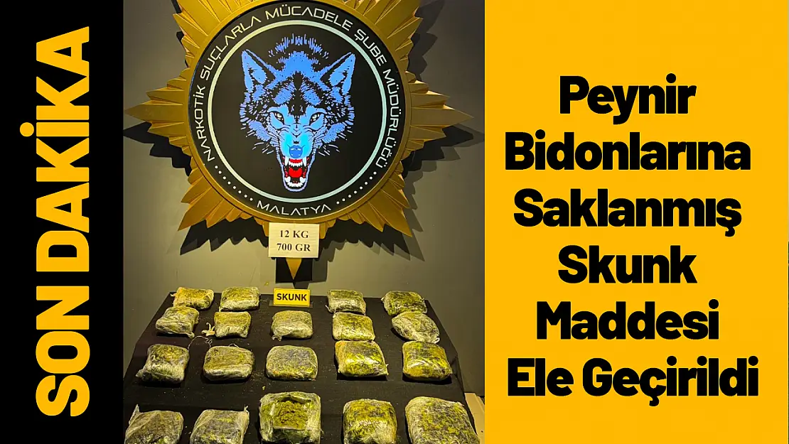 Peynir Bidonlarına Saklanmış Skunk Maddesi Ele Geçirildi