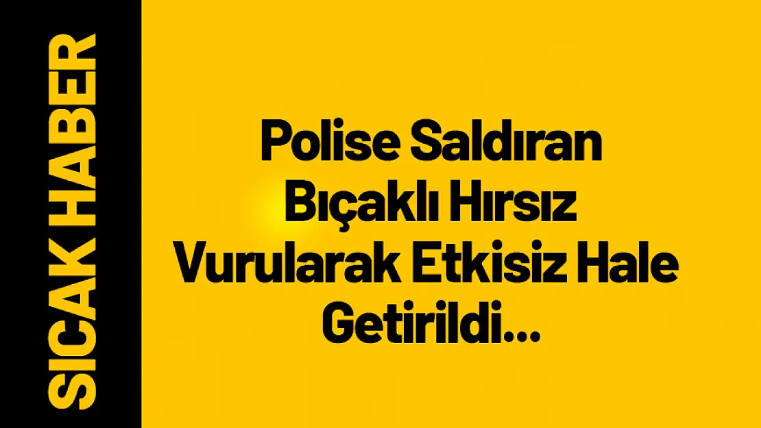 Polise Saldıran Bıçaklı Hırsız Vurularak Etkisiz Hale Getirildi...