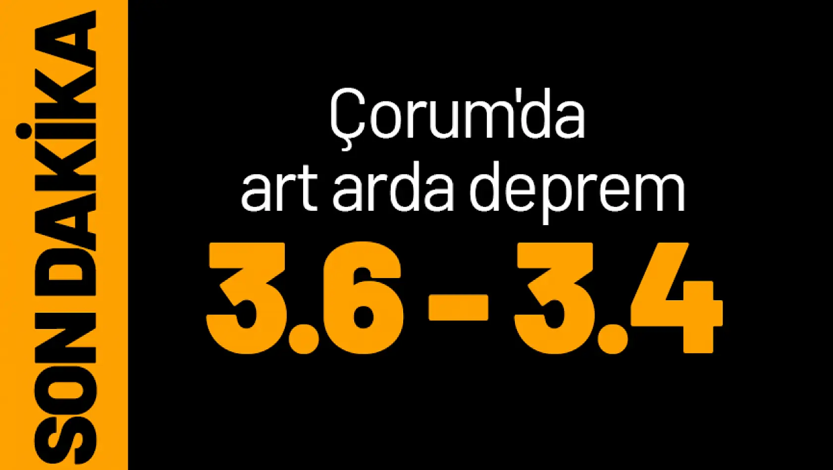 Çorum'da art arda iki deprem