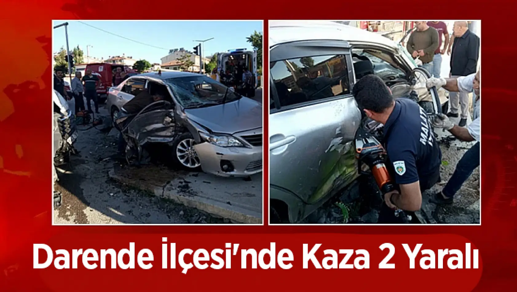 Darende İlçesi'nde Kaza 2 Yaralı...