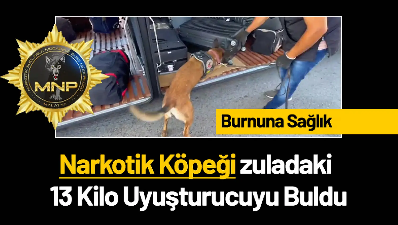 Narkotik Köpeği zuladaki 13 Kilo Uyuşturucuyu Buldu