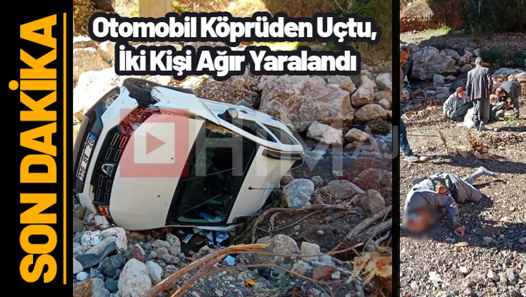 Otomobil Köprüden Uçtu, İki Kişi Ağır Yaralandı