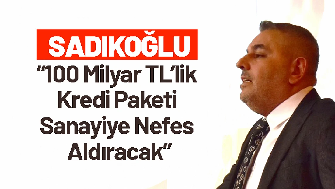 Sadıkoğlu: 100 Milyar TL’lik Kredi Paketi Sanayiye Nefes Aldıracak