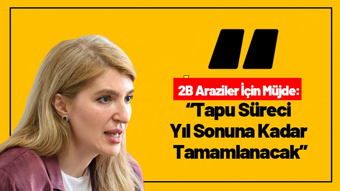 2B Araziler İçin Müjde: Tapu Süreci Yıl Sonuna Kadar Tamamlanacak