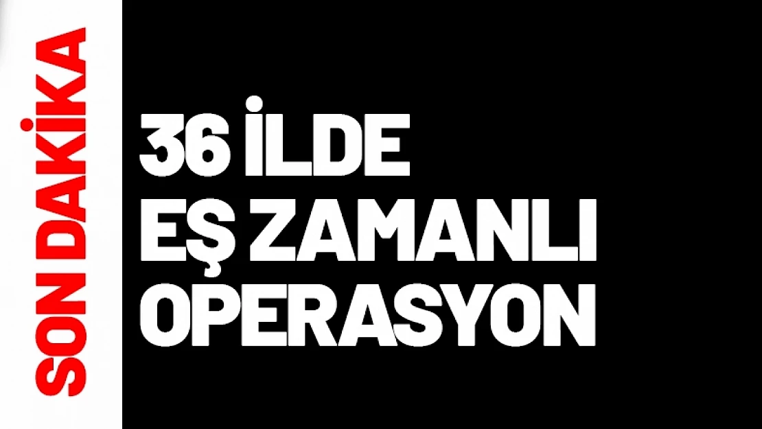 36 İlde Eş Zamanlı Operasyon