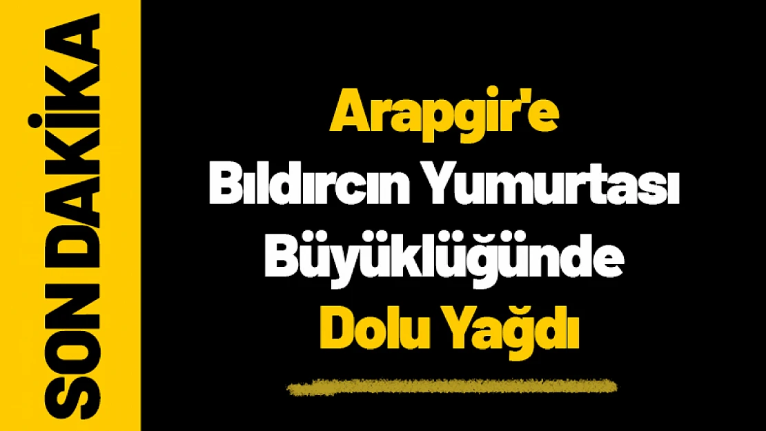 Arapgir'e Bıldırcın Yumurtası Büyüklüğünde Dolu Yağdı