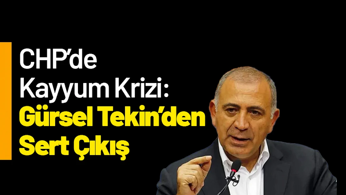 CHP'de Kayyum Krizi: Gürsel Tekin'den Sert Çıkış