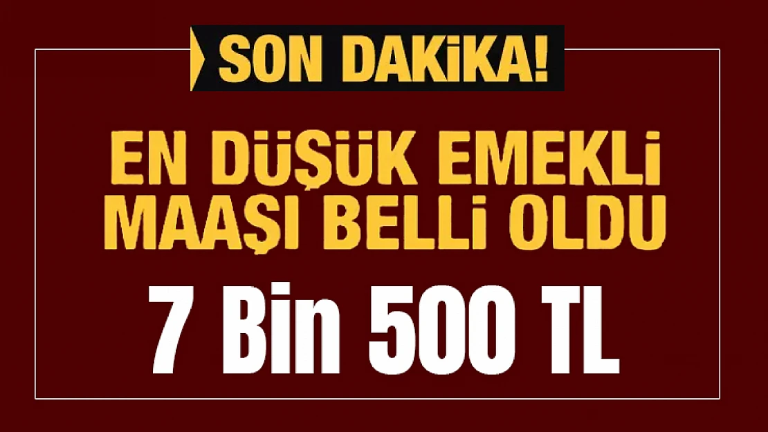 En düşük emekli maaşı 7 bin 500 lira oldu