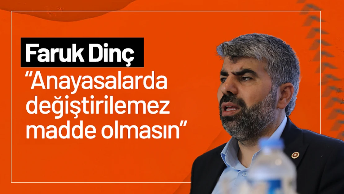 Faruk Dinç: 'Anayasalarda değiştirilemez madde olmasın'