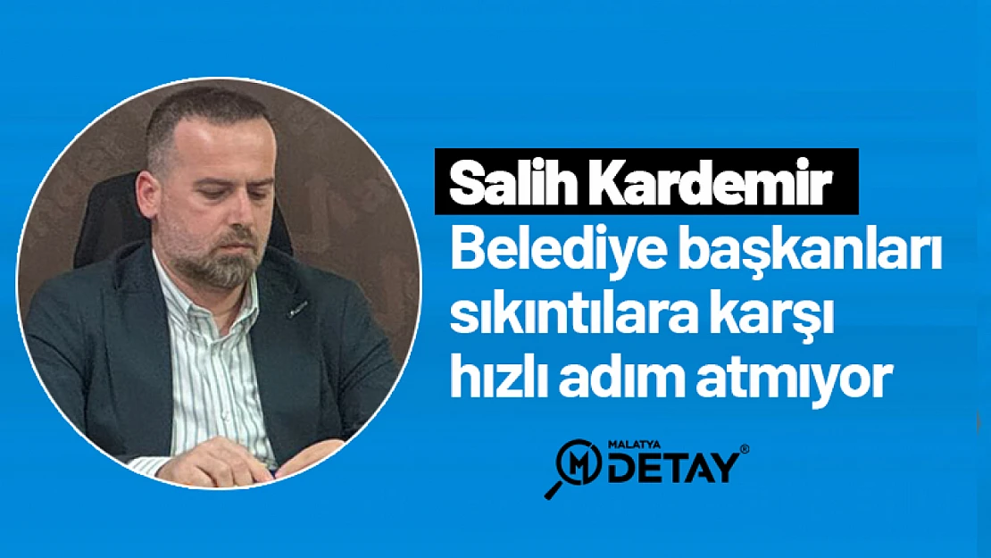 Kardemir, 'Belediye başkanları sıkıntılara karşı hızlı adım atmıyor'