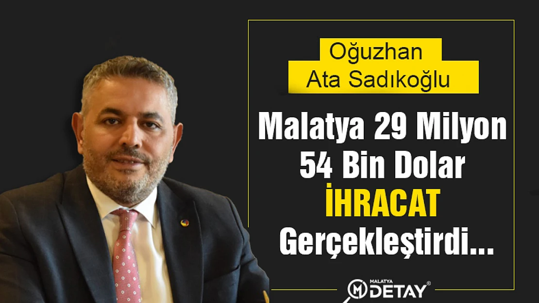 Malatya 29 milyon 54 bin dolar ihracat gerçekleştirdi...