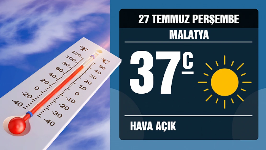 Malatya'da Hava Durumu 27 Temmuz Perşembe 2023