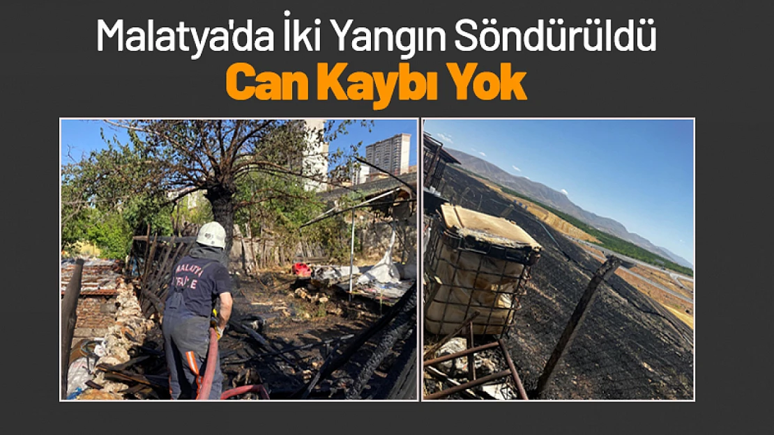 Malatya'da İki Yangın Söndürüldü: Can Kaybı Yok.