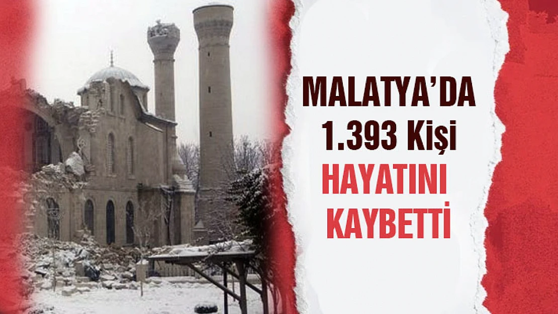 Malatya'da ölü sayısı 1.393 olarak güncellendi