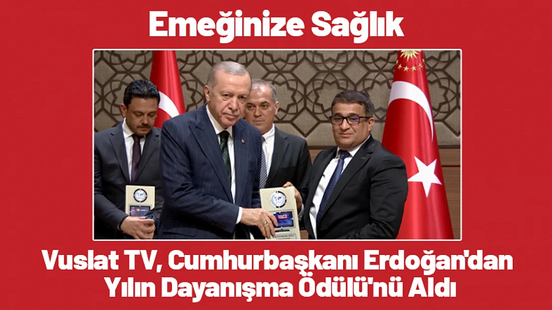 Malatya Vuslat TV, Cumhurbaşkanı Erdoğan'dan Yılın Dayanışma Ödülü'nü Aldı