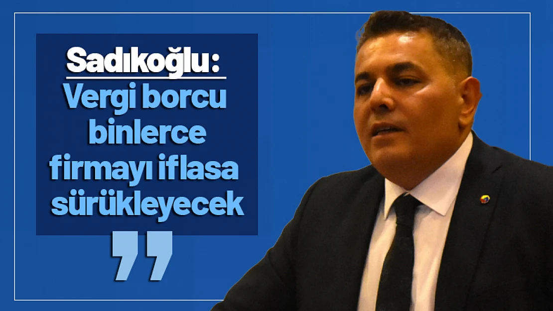 Sadıkoğlu: 'Vergi borcu binlerce firmayı iflasa sürükleyecek'