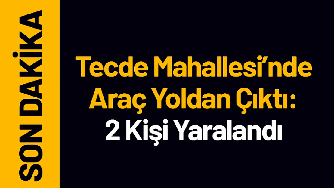 Tecde Mahallesi'nde Araç Yoldan Çıktı: 2 Kişi Yaralandı