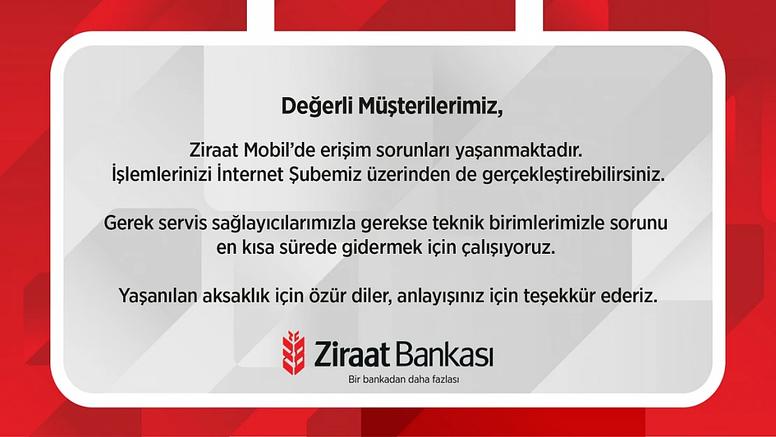 Ziraat Bankası'nın Dijital Hizmetleri Çöktü.