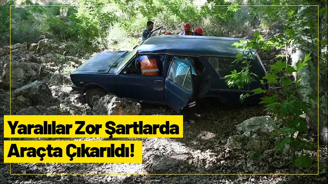 Zor Şartlarda Araçta yaralılar çıkarıldı!