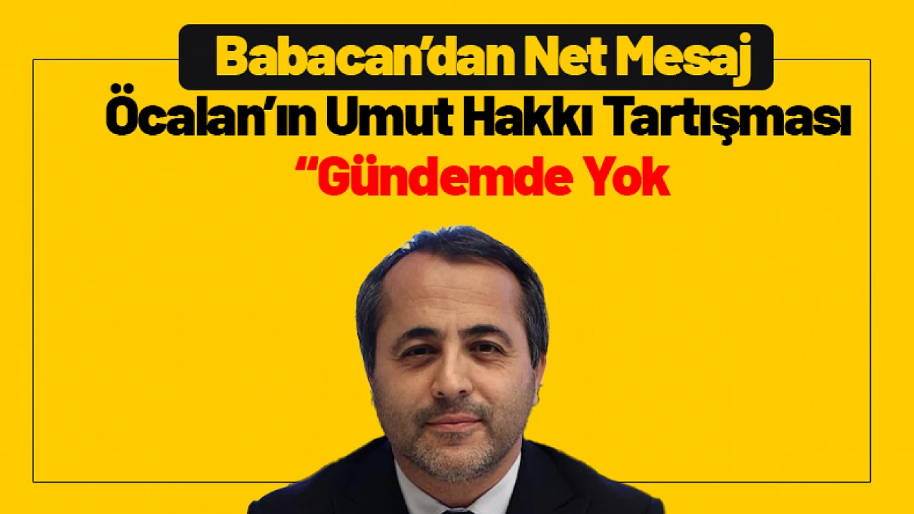 Babacan'dan Net Mesaj: 'Öcalan'ın Umut Hakkı Tartışması: 'Gündemde Yok''
