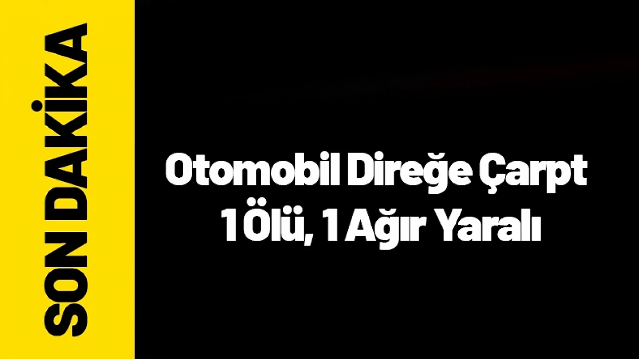 Malatya'da Direğe Çarpan Otomobilde 1 Ölü, 1 Ağır Yaralı
