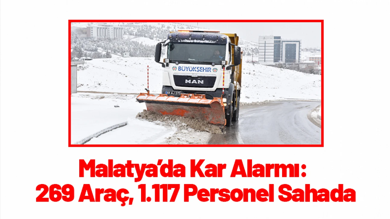 Malatya'da Kar Alarmı: 269 Araç, 1.117 Personel Sahada