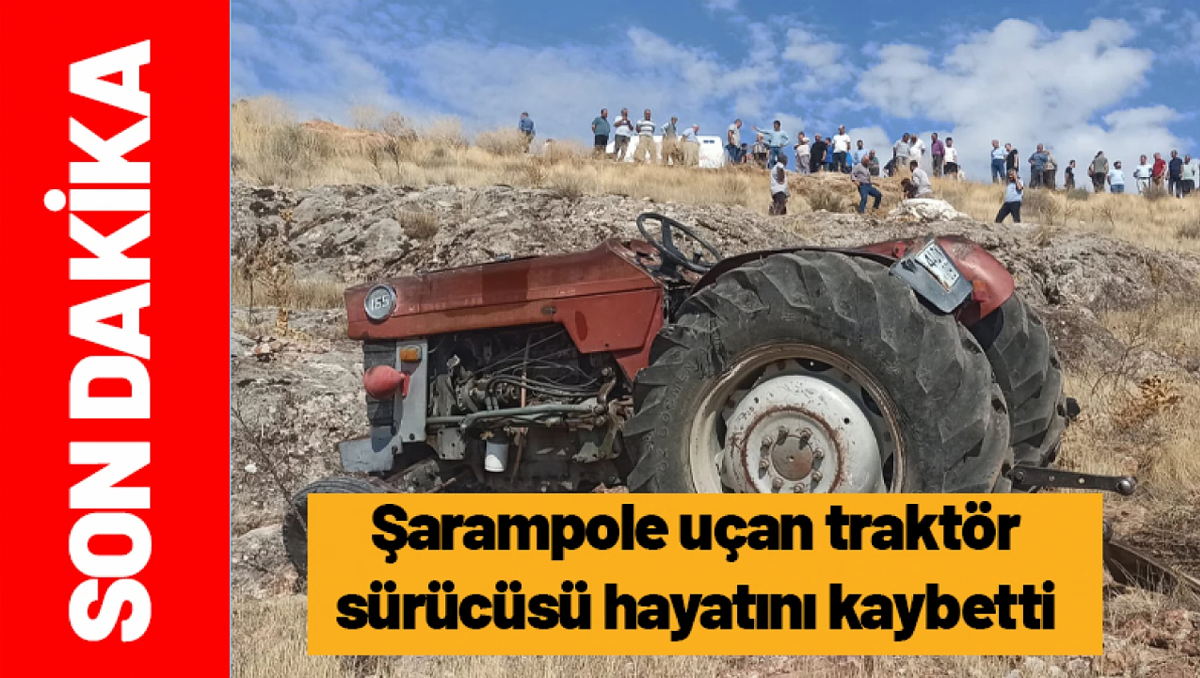 Traktör şarampole devrildi sürücüsü feci şekilde can verdi.