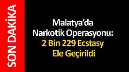 Malatya'da Narkotik Operasyonu: 2 Bin 229 Ecstasy Ele Geçirildi