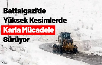 Battalgazi'de Yüksek Kesimlerde Karla Mücadele Sürüyor