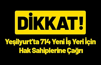Malatya Yeşilyurt'ta 714 Yeni İş Yeri İçin Hak Sahiplerine Çağrı