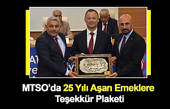 MTSO'da 25 Yılı Aşan Emeklere Teşekkür Plaketi