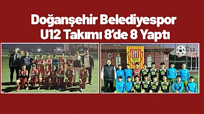 Doğanşehir Belediyespor U12 Takımı 8'de 8 Yaptı