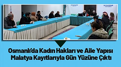 Osmanlı'da Kadın Hakları ve Aile Yapısı Malatya Kayıtlarıyla Gün Yüzüne Çıktı